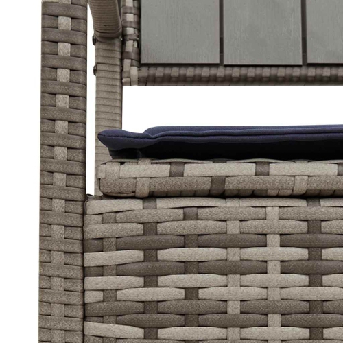 vidaXL Garden Storage Bench with Cushion Grey Poly Rattan