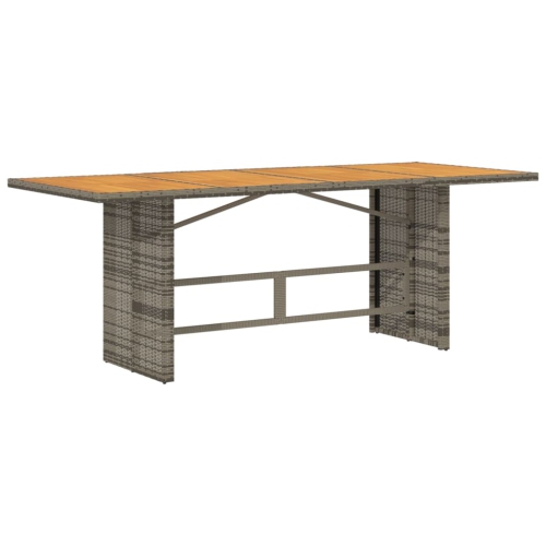 vidaXL Garden Table with Acacia Wood Top Grey 190x80x75 cm Poly Rattan