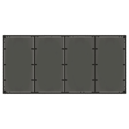 vidaXL Garden Table with Glass Top Black 190x90x75 cm Poly Rattan