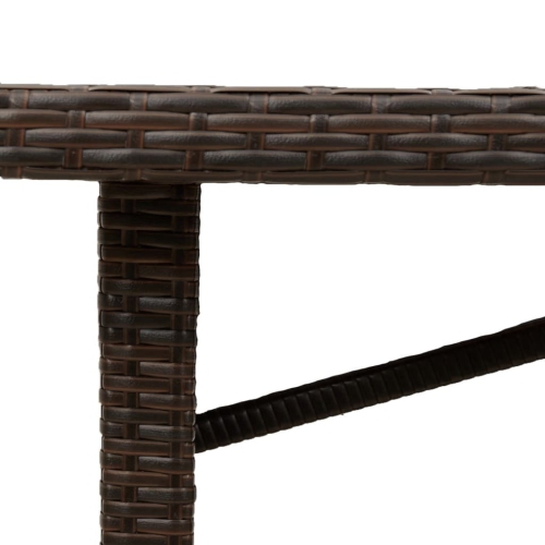 vidaXL Garden Table with Glass Top Brown 240x90x75 cm Poly Rattan