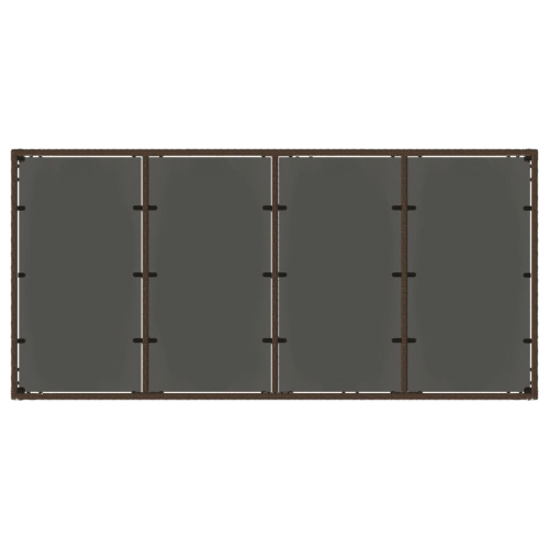 vidaXL Garden Table with Glass Top Brown 190x90x75 cm Poly Rattan