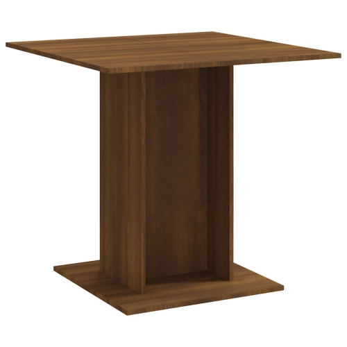 vidaXL Dining Table Brown Oak 80x80x75 cm Engineered Wood