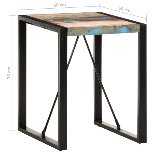 vidaXL Dining Table 60x60x75 cm Solid Reclaimed Wood