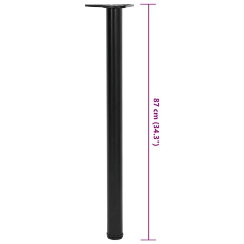 4 Height Adjustable Table Legs Black 870 mm