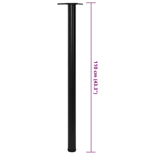4 Height Adjustable Table Legs Black 1100 mm