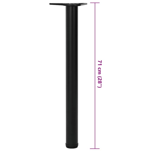 4 Height Adjustable Table Legs Black 710 mm