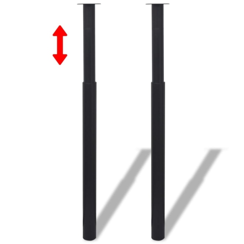 2 pattes de table télescopiques 710&nbsp;mm-1100&nbsp;mm, noir