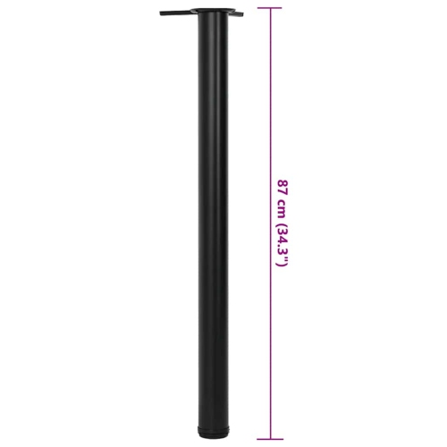 4 Height Adjustable Table Legs Black 870 mm