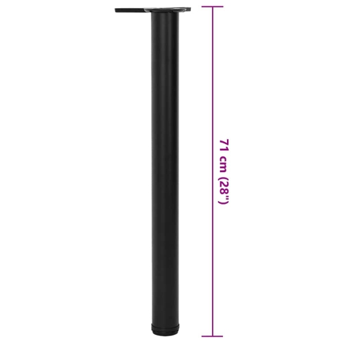 4 Height Adjustable Table Legs Black 710 mm