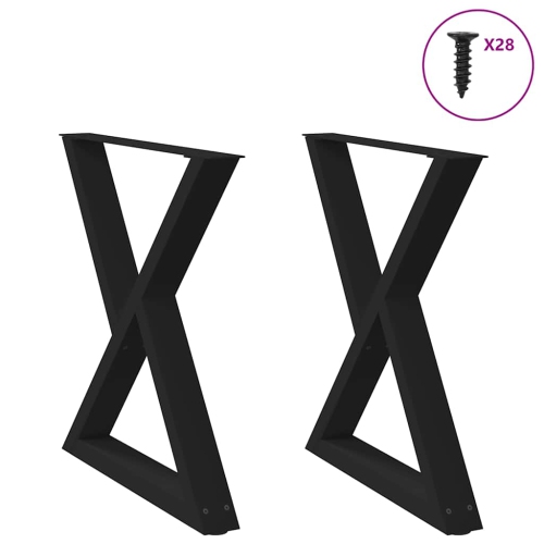 Pieds de table vidaXL 2 pièces Noir 80 x cm Acier
