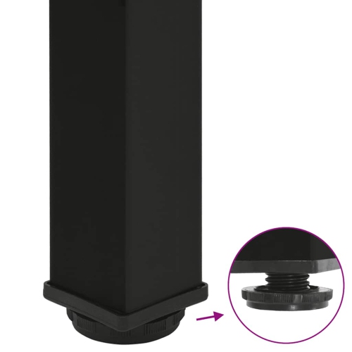 vidaXL Console Table Legs 4 pcs Black 72-74 cm Steel