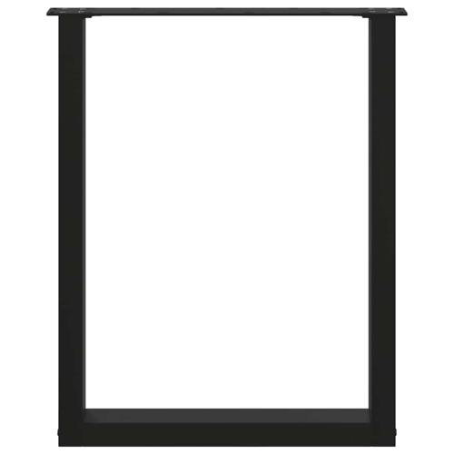vidaXL Dining Table Legs U-Shaped 2 pcs Black 60x(72-73) cm Steel