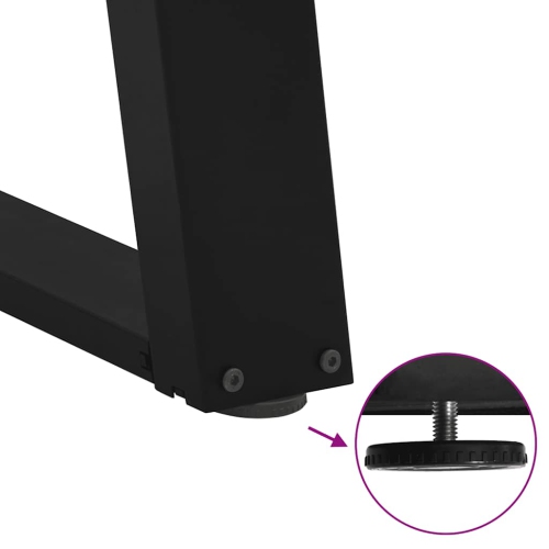 vidaXL Dining Table Legs U-Shaped 2 pcs Black 60x(72-73) cm Steel