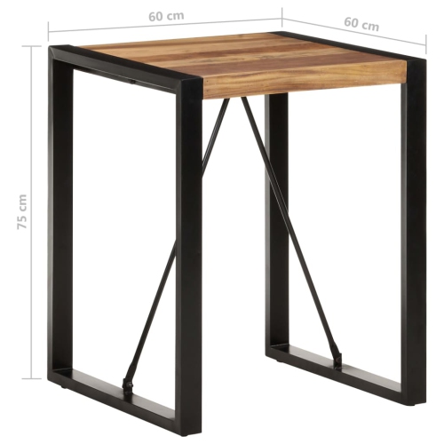 vidaXL Dining Table 60x60x75 cm Solid Acacia Wood
