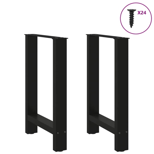 vidaXL Dining Table Legs Black 2 pcs 60x(72-73) cm Steel