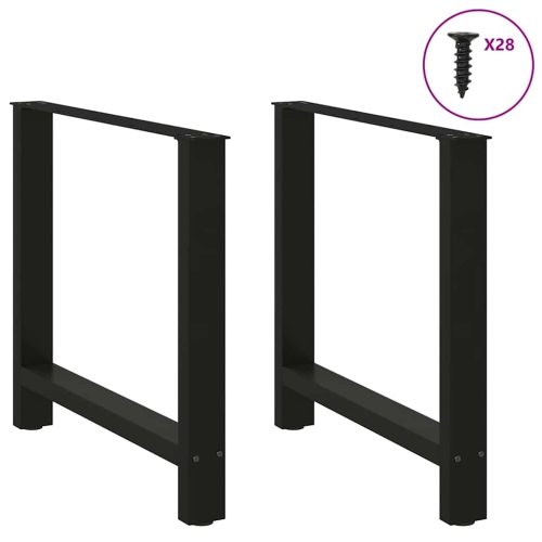 vidaXL Dining Table Legs Black 2 pcs 70x(72-73) cm Steel