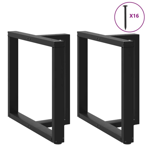 VidaXL Pattes de table en T 2 pièces Noir 80x35x cm Acier