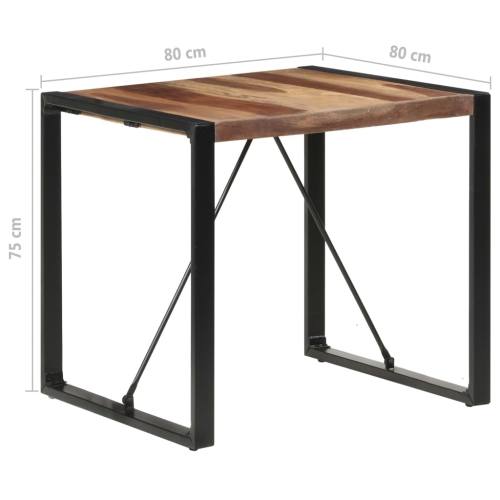 vidaXL Dining Table 80x80x75 cm Solid Wood
