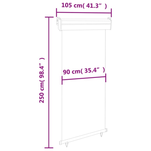 vidaXL Balcony Side Awning 105x250 cm Cream