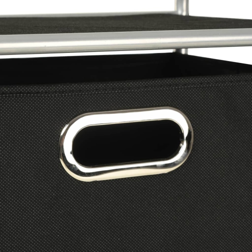 vidaXL Shelving Unit with 4 Storage Boxes Steel and Non-woven Fabric