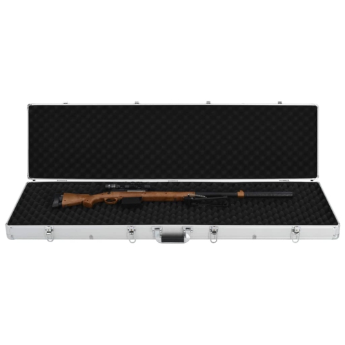 vidaXL Gun Case Silver 134x35x12 cm Aluminium