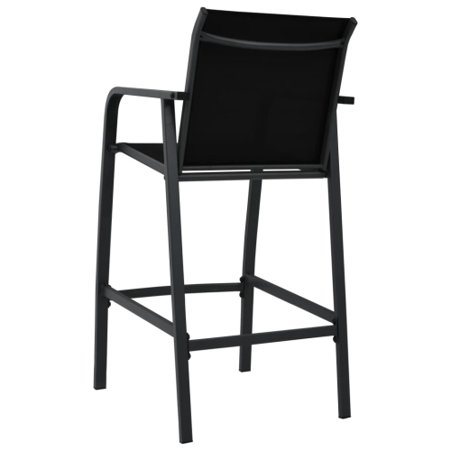 vidaXL Garden Bar Chairs 4 pcs Black Textilene