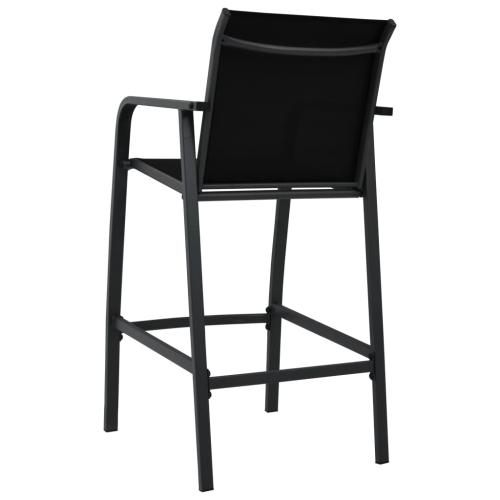 vidaXL Garden Bar Chairs 2 pcs Black Textilene
