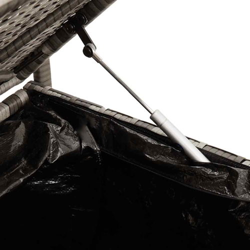 vidaXL Garden Storage Bench with Cushion Grey Poly Rattan