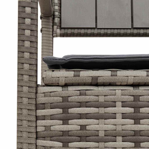 vidaXL Garden Storage Bench with Cushion Grey Poly Rattan