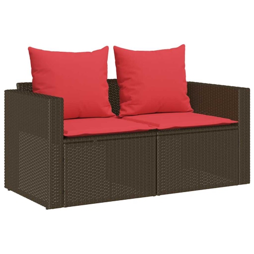 vidaXL 5 Piece Garden Sofa Set with Cushions Stackable Brown Poly Rattan
