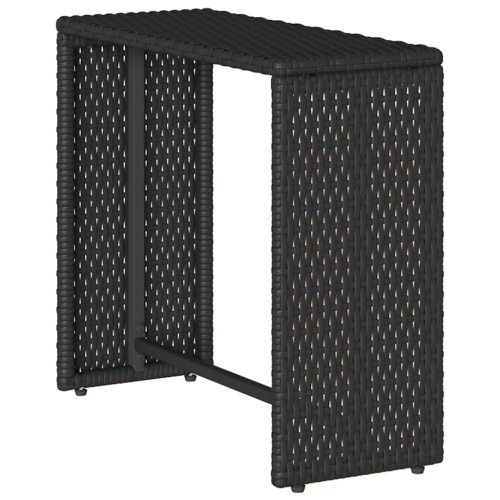 vidaXL 5 Piece Garden Sofa Set with Cushions Stackable Black Poly Rattan