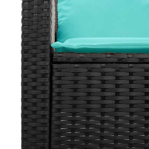 vidaXL 5 Piece Garden Sofa Set with Cushions Stackable Black Poly Rattan