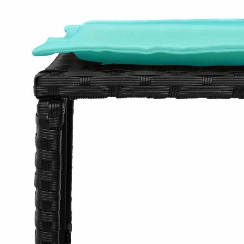 vidaXL 5 Piece Garden Sofa Set with Cushions Stackable Black Poly Rattan