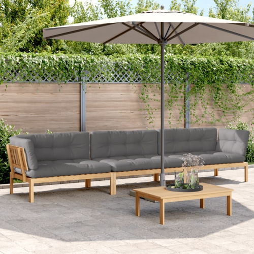 vidaXL 4 Piece Garden Pallet Sofa Set with Cushions Solid Wood Acacia