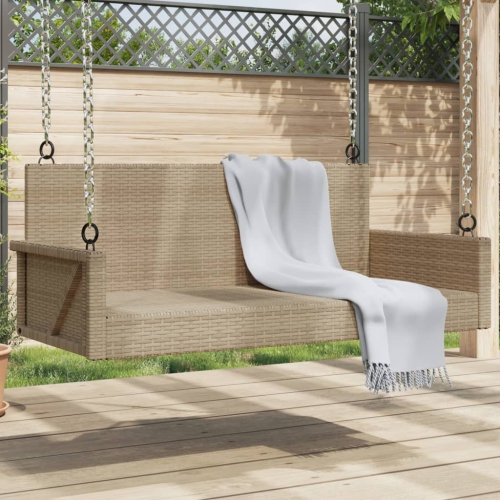 Banc pivotant vidaXL beige 119 x 56 x 48 cm poly rotin