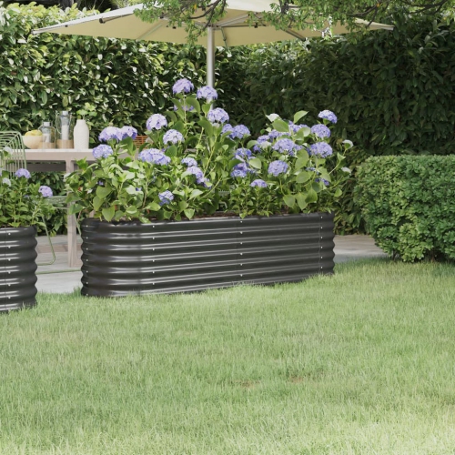 vidaXL Garden Raised Bed Galvanised Steel 152x40x36 cm Anthracite