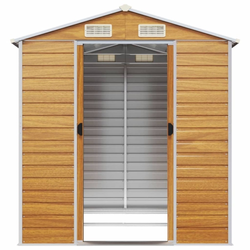 Remise de jardin vidaXL en acier galvanisé 191 x 215 x 198 cm brun clair