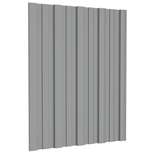 Panneaux de toit vidaXL 12 pièces Gris acier galvanisé 60 45&nbsp;cm