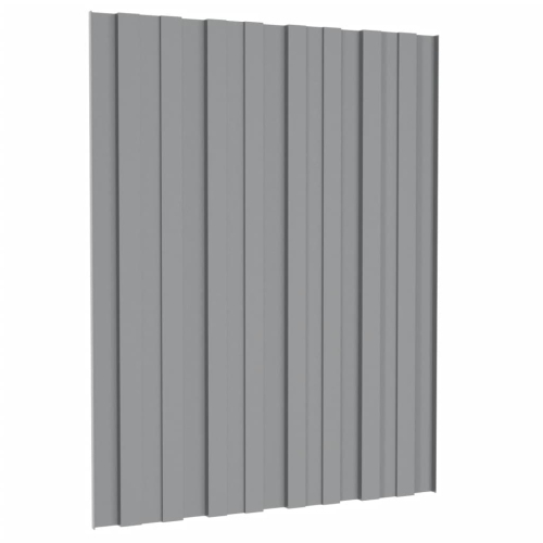 Panneaux de toit vidaXL 12 pièces Gris acier galvanisé 60 45&nbsp;cm