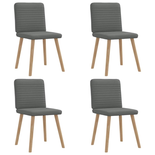 vidaXL Dining Chairs 4 pcs Dark Grey Fabric