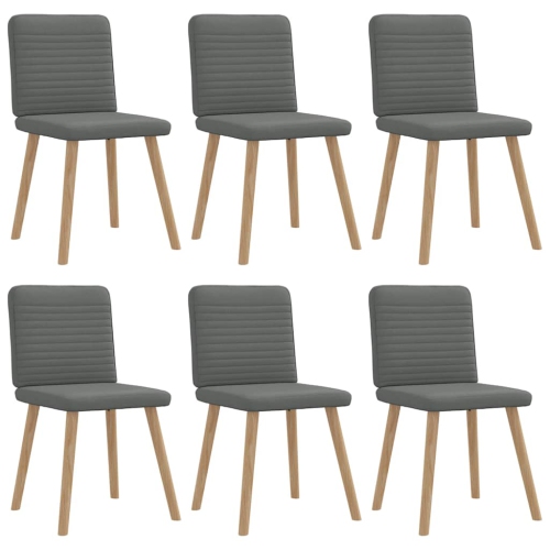 VIDAXL  Dining Chairs 6 PCs Dark Fabric In Grey