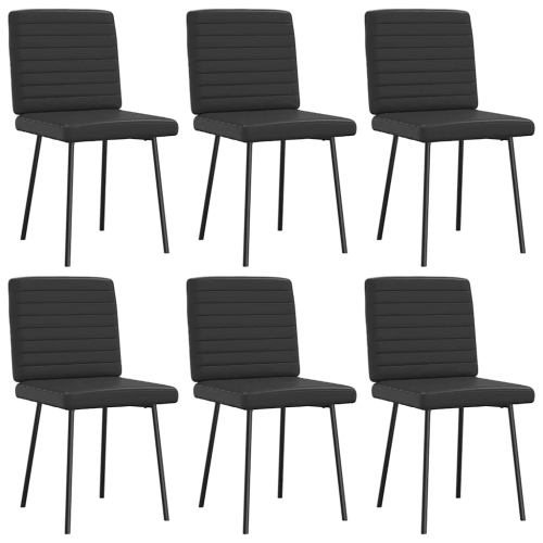 vidaXL Dining Chairs 6 pcs Black Faux Leather
