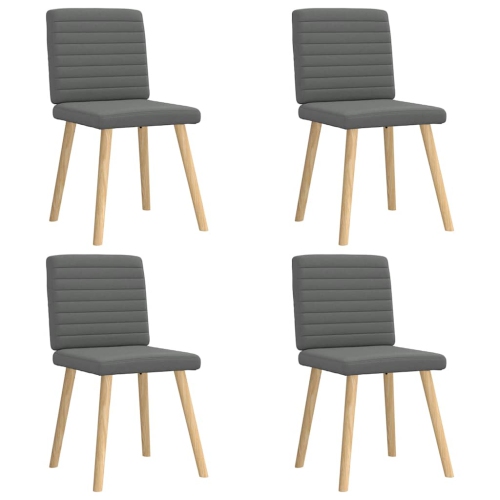 vidaXL Dining Chairs 4 pcs Dark Grey Fabric