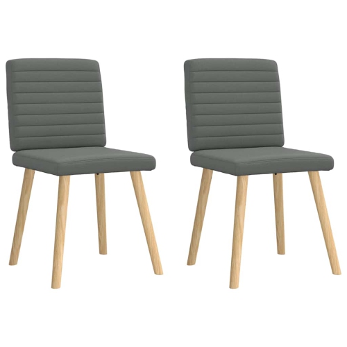 VIDAXL  Dining Chairs 2 PCs Dark Fabric In Grey