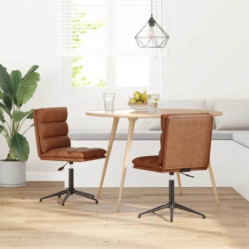 vidaXL Dining Chairs 2 pcs Brown Faux Leather