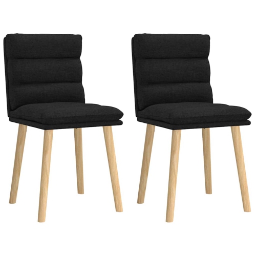 Chaises de salle à manger vidaXL, tissu noir, 2 pièces