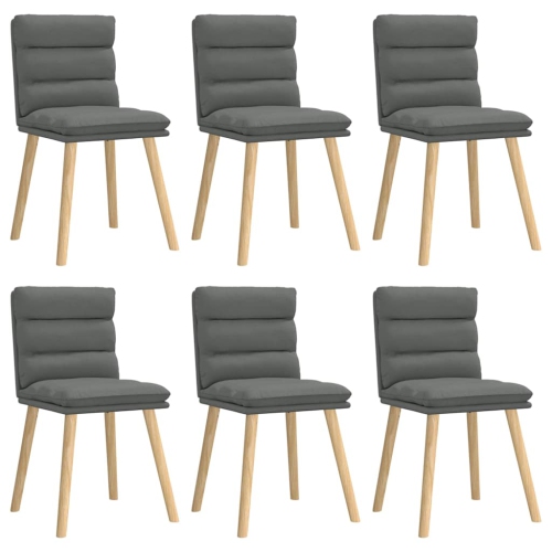 VIDAXL  Dining Chairs 6 PCs Dark Fabric In Grey