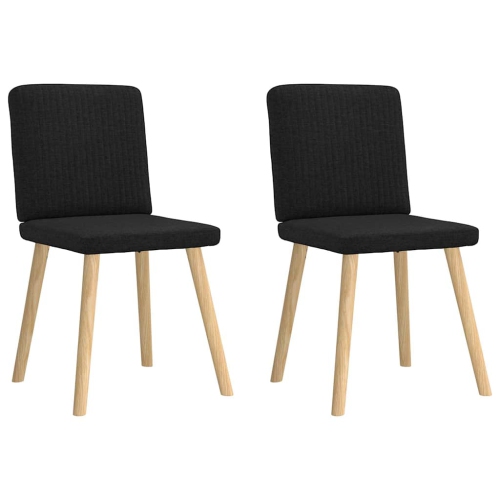 Chaises de salle à manger vidaXL, tissu noir, 2 pièces