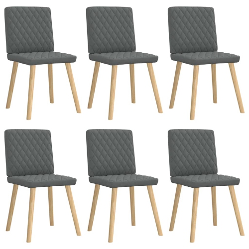 VIDAXL  Dining Chairs 6 PCs Dark Fabric In Grey
