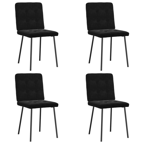 Ensemble de 4 chaises de salle à manger vidaXL en velours noir